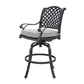 Zoe Outdoor Swivel Barstool Chair Set of 2 Lattice Black Aluminium Taupe By Casagear Home BM321161