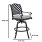 Zoe Outdoor Swivel Barstool Chair Set of 2 Lattice Black Aluminium Taupe By Casagear Home BM321161