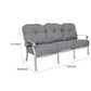 Wynn Outdoor Patio Sofa with Cushion 75 Inch Aluminum Gray Polyester By Casagear Home BM321165