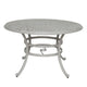 Wynn Outdoor Patio Dining Table, 49 Inch Round Lattice Top, Aluminum, Gray By Casagear Home
