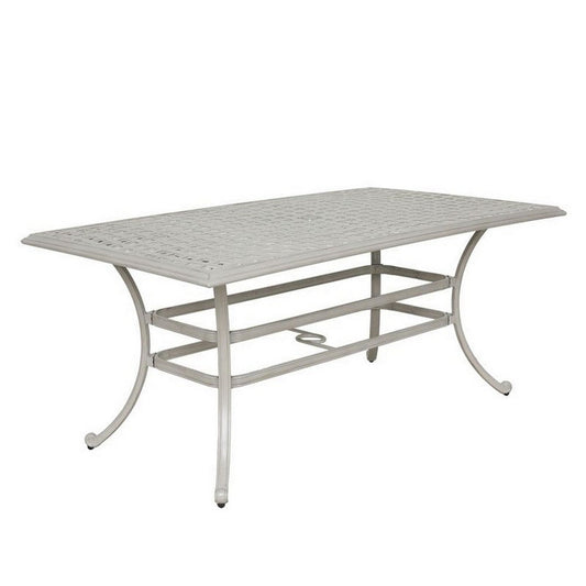 Wynn Outdoor Patio Dining Table, 68 Inch Rectangle, Trestle Aluminum, Gray By Casagear Home