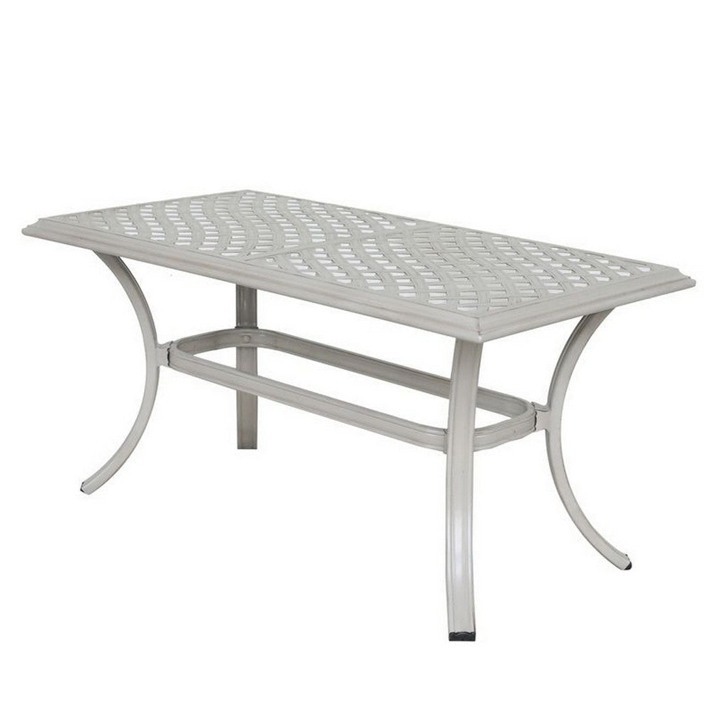 Wynn Outdoor Coffee Table 43 Inch Rectangle Top Aluminum Gray Finish By Casagear Home BM321169