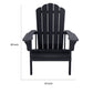 West Outdoor Patio Adirondack Chair 30 Inch Wood Style Black Finish By Casagear Home BM321170