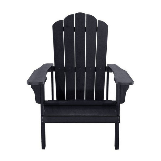 West Outdoor Patio Adirondack Chair, 30 Inch, Wood Style Black Finish By Casagear Home