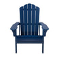 West Outdoor Patio Adirondack Chair, 30 Inch, Wood Style Blue Finish By Casagear Home