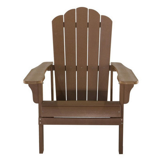 West Outdoor Patio Adirondack Chair, 30 Inch, Wood Style Brown Finish By Casagear Home