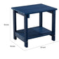 West Outdoor Patio End Table with Shelf 16 Inch Modern Wood Style Blue By Casagear Home BM321176