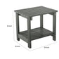 West Outdoor Patio End Table with Shelf 16 Inch Modern Wood Style Gray By Casagear Home BM321178