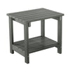 West Outdoor Patio End Table with Shelf, 16 Inch, Modern Wood Style Gray By Casagear Home