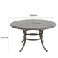 Mace Outdoor Patio Dining Table 52 Inch Round Lattice Top Aluminum Gray By Casagear Home BM321180