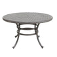 Mace Outdoor Patio Dining Table, 52 Inch Round Lattice Top, Aluminum, Gray By Casagear Home