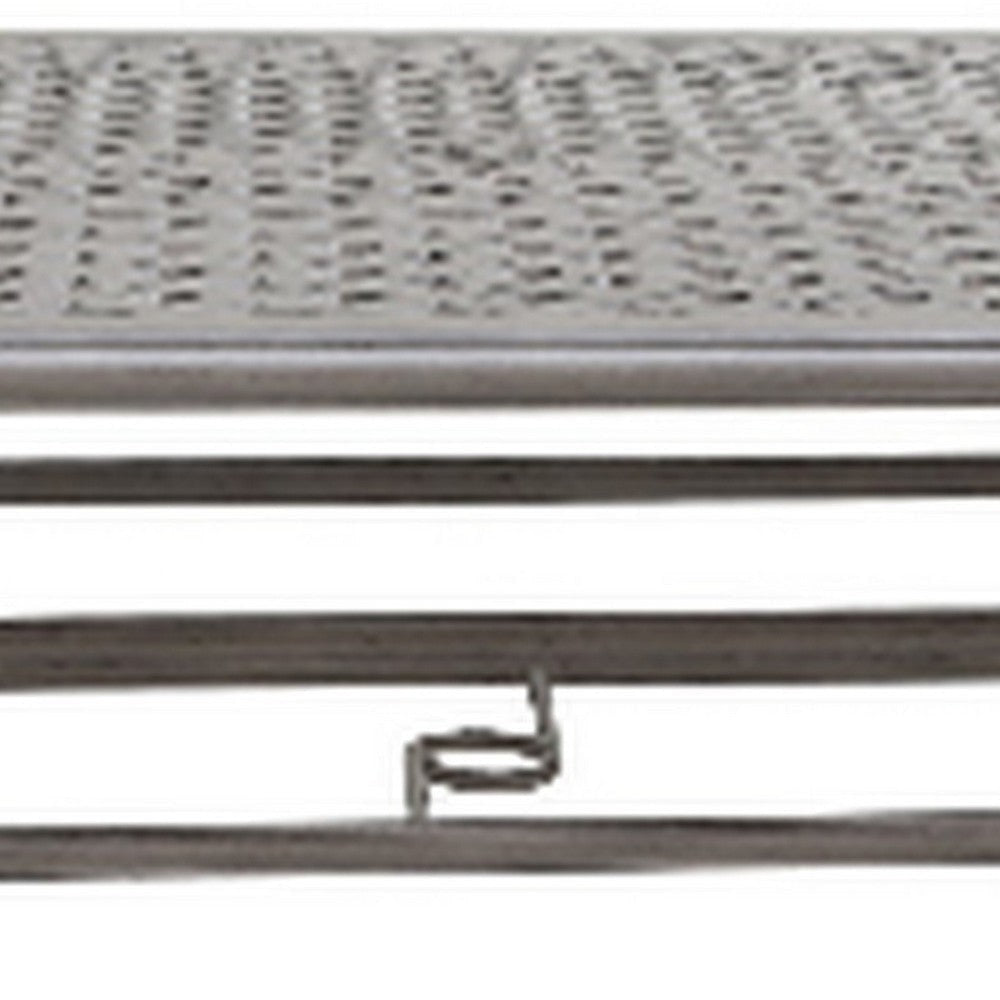 Mace Outdoor Patio Dining Table 86 Inch Rectangle Top Aluminum Gray By Casagear Home BM321181