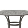 Mace Outdoor Patio Bar Table 42 Inch Round Lattice Top Aluminum Gray By Casagear Home BM321182