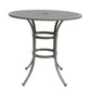 Mace Outdoor Patio Bar Table, 42 Inch Round Lattice Top, Aluminum, Gray By Casagear Home