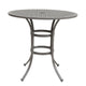 Mace Outdoor Patio Bar Table, 42 Inch Round Lattice Top, Aluminum, Gray By Casagear Home