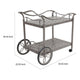 Mace Outdoor Patio Tea Cart Quiet Rolling Wheels 36 Inch Aluminum Gray By Casagear Home BM321183
