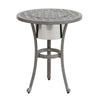 Mace Ice Bucket Table, 26 Inch Lattice Top, Curved Aluminum Frame, Gray By Casagear Home