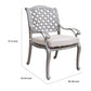 Mace Outdoor Patio Dining Armchair 24 Inch Aluminium Heritage Gray By Casagear Home BM321188