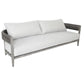 Cali Outdoor Sofa, 2 Side Pillows, 89 Inch, Woven Wicker, Gray, Driftwood By Casagear Home