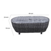 Cali Outdoor Coffee Table 46 Inch Oval Aluminum Woven Gray Black By Casagear Home BM321198