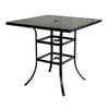 Vale Outdoor Patio Bar Table 42 Inch Square Wood Like Top Aluminum Black By Casagear Home BM321203