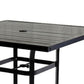 Vale Outdoor Patio Bar Table 42 Inch Square Wood Like Top Aluminum Black By Casagear Home BM321203