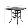 Vale Outdoor Patio Bar Table 42 Inch Square Wood Like Top Aluminum Black By Casagear Home BM321203