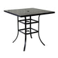 Vale Outdoor Patio Bar Table, 42 Inch Square Wood Like Top, Aluminum, Black By Casagear Home