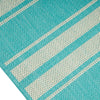 Nina 5 x 7 Area Rug Teal Ivory Indoor Outdoor Handcrafted Stripes By Casagear Home BM321204