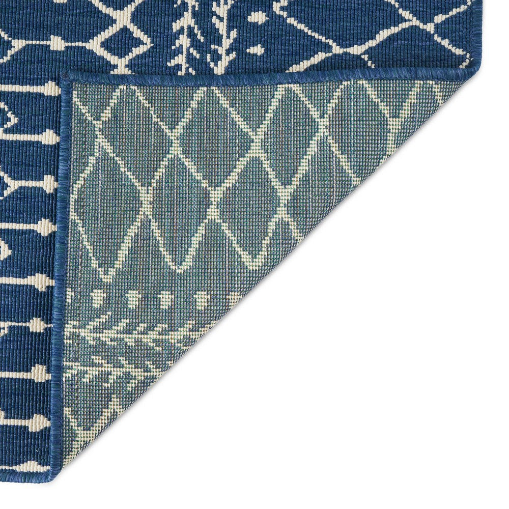 Sham Area Rug Rectangular 5 x 7 Blue Indoor Outdoor Handcrafted Details By Casagear Home BM321209