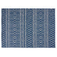 Sham Area Rug, Rectangular 5 x 7, Blue Indoor Outdoor, Handcrafted Details By Casagear Home