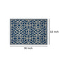 Dian Area Rug 5 x 8 Dark Blue Ivory Indoor Outdoor Argyle and Trellis By Casagear Home BM321224