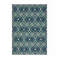 Dian 5 x 8 Area Rug, Navy Blue Indoor Outdoor, Ikat and Checkered Design By Casagear Home