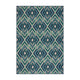 Dian 5 x 8 Area Rug, Navy Blue Indoor Outdoor, Ikat and Checkered Design By Casagear Home