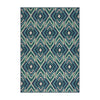 Dian 5 x 8 Area Rug, Navy Blue Indoor Outdoor, Ikat and Checkered Design By Casagear Home