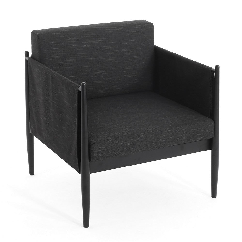 Jackie Outdoor Club Accent Chair Black Dark Gray Cushions Aluminium By Casagear Home BM321241