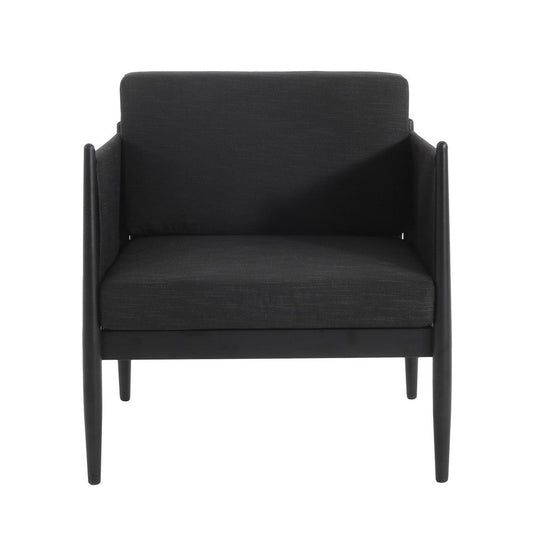 Jackie Outdoor Club Accent Chair, Black, Dark Gray Cushions, Aluminium By Casagear Home