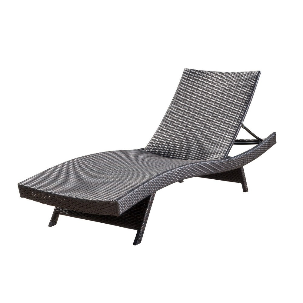 Mach Chaise Lounger, Dark Brown Rattan Wicker Frame, Outdoor, 79 Inch By Casagear Home