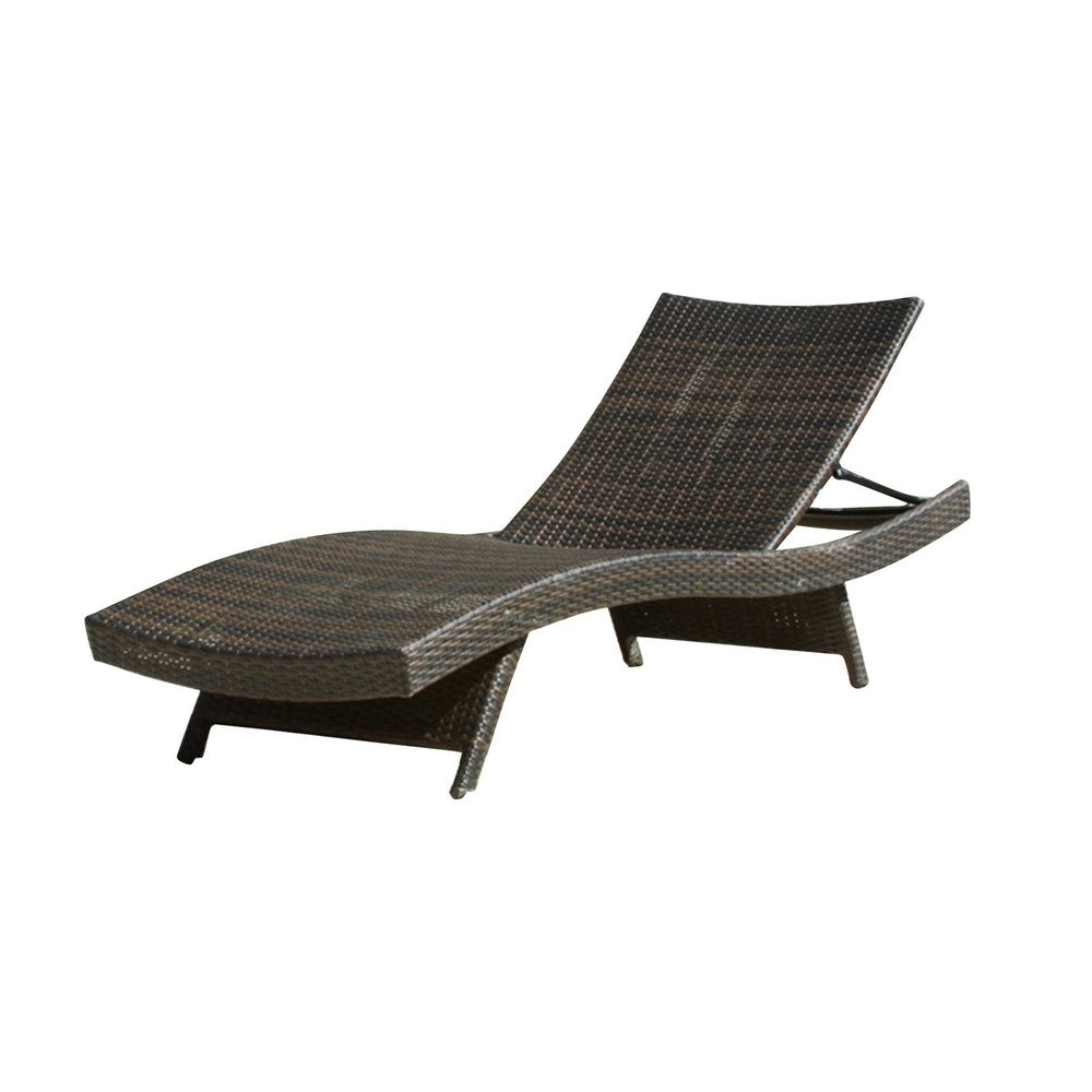 Mach Chaise Lounger, Dark Brown Rattan Wicker Frame, Outdoor, 79 Inch By Casagear Home