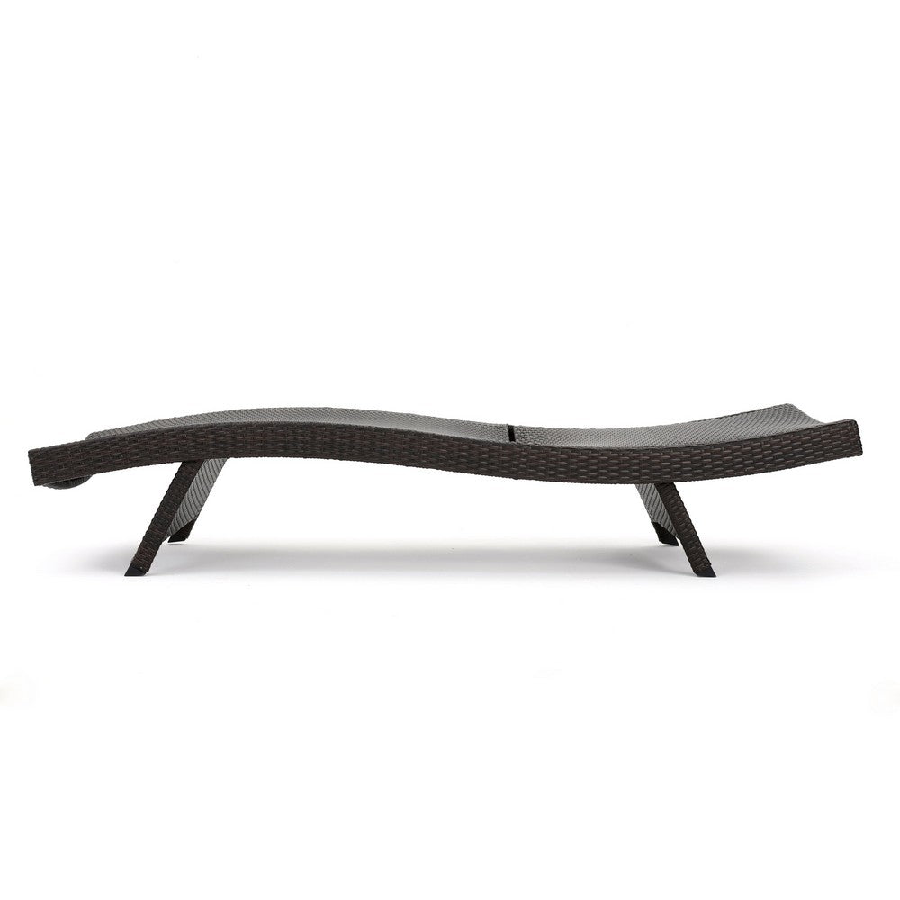 Mach Chaise Lounger, Dark Brown Rattan Wicker Frame, Outdoor, 79 Inch By Casagear Home