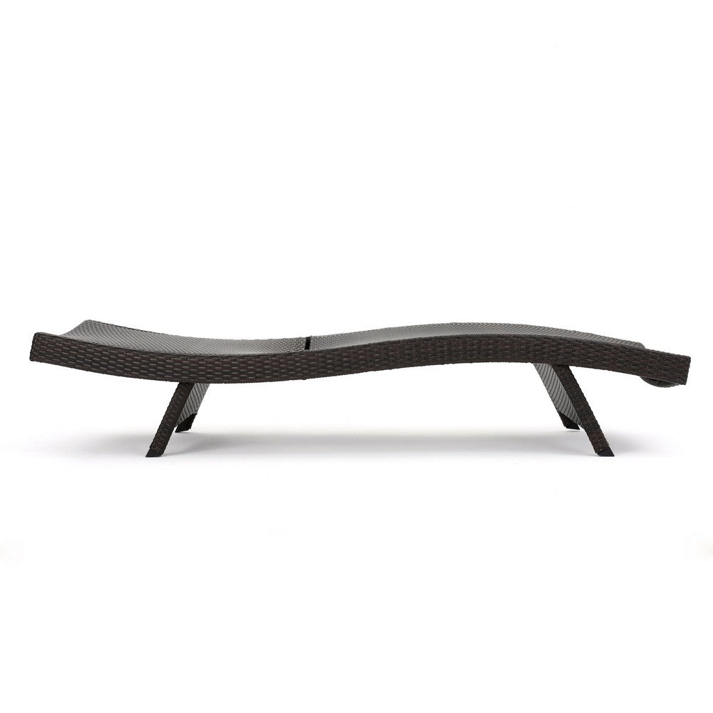Mach Chaise Lounger, Dark Brown Rattan Wicker Frame, Outdoor, 79 Inch By Casagear Home