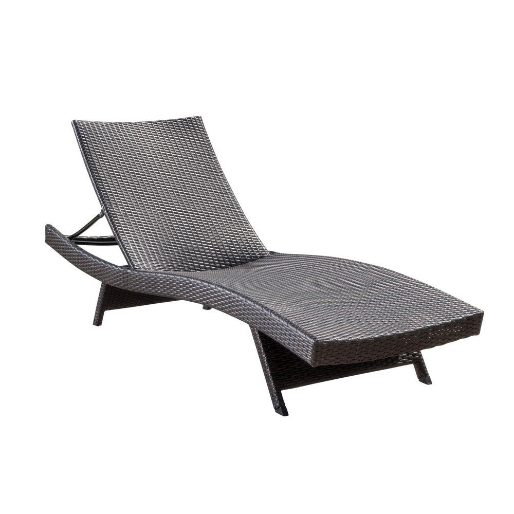 Mach Chaise Lounger, Dark Brown Rattan Wicker Frame, Outdoor, 79 Inch By Casagear Home
