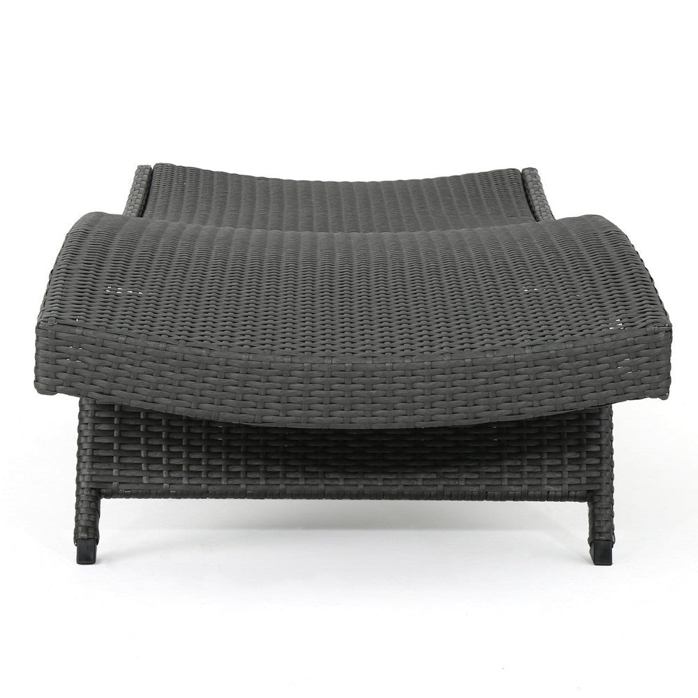 Mach Chaise Lounger Dark Gray Rattan Wicker Frame Outdoor 79 Inch By Casagear Home BM321243