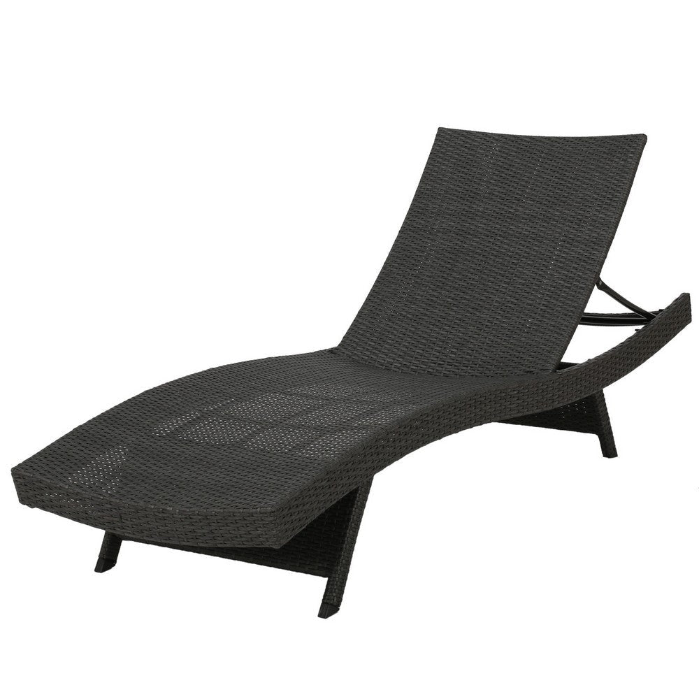 Mach Chaise Lounger, Dark Gray Rattan Wicker Frame, Outdoor, 79 Inch By Casagear Home