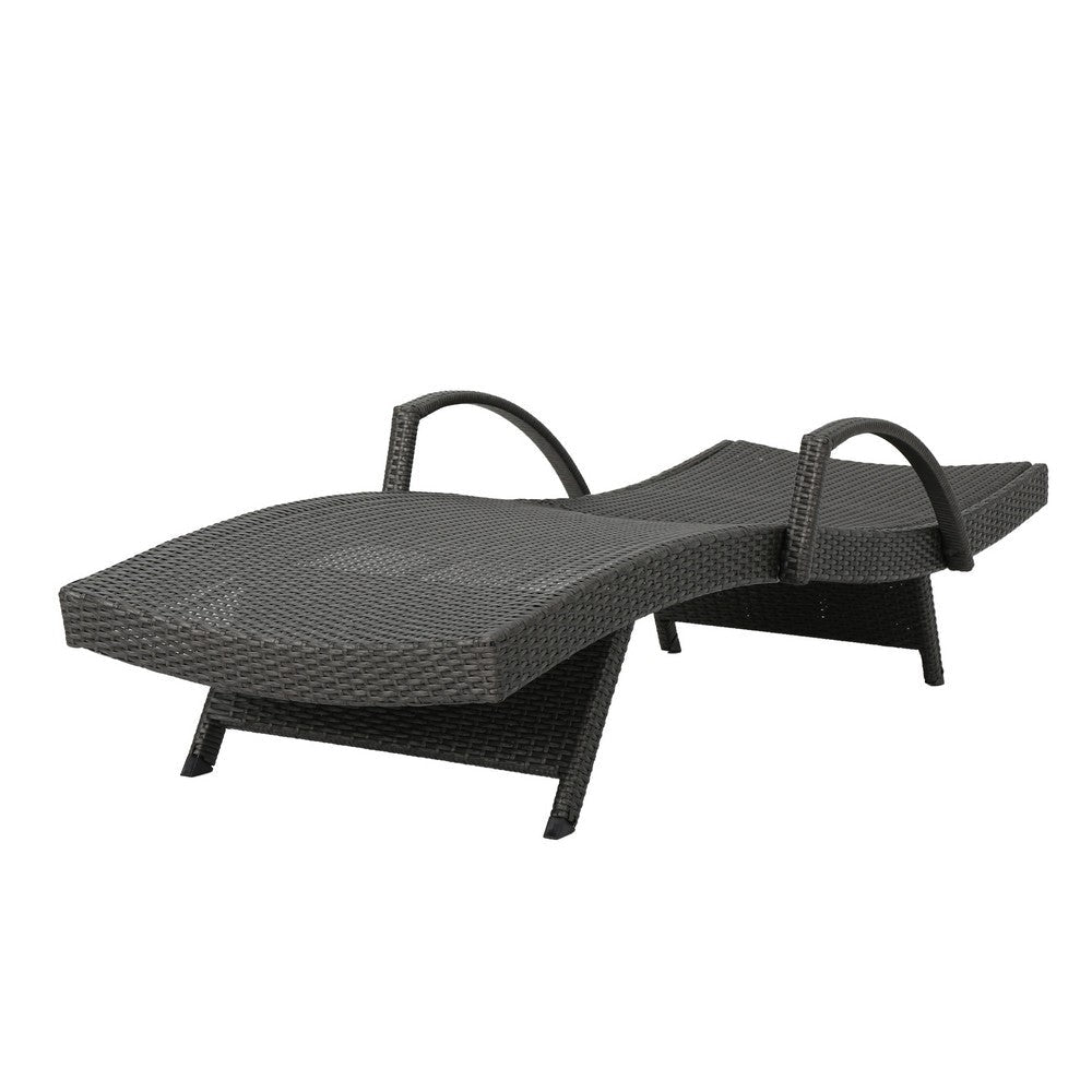 Mach Chaise Lounger Set of 2 Dark Gray Rattan Wicker Outdoor 79 Inch By Casagear Home BM321244