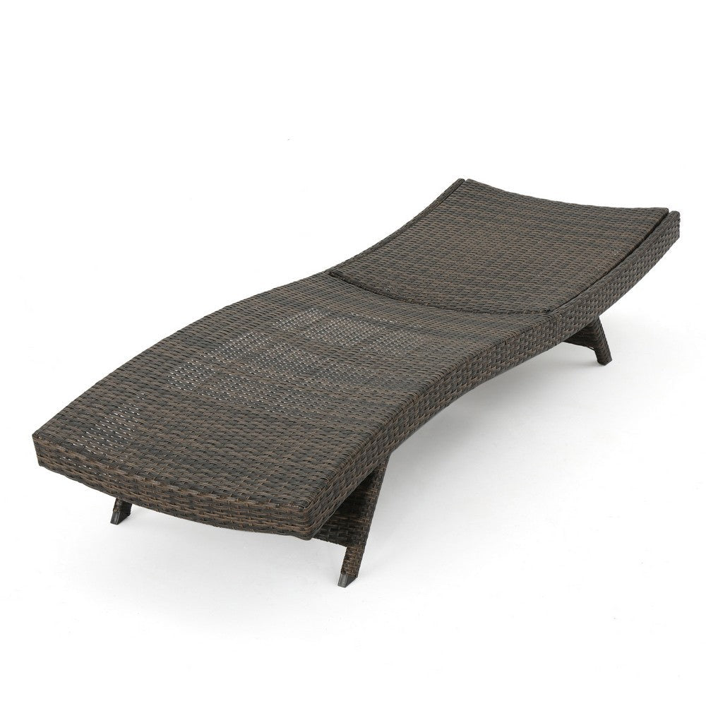 Mach Chaise Lounger Mocha Brown Outdoor Rattan Wicker Curved 79 Inch By Casagear Home BM321245