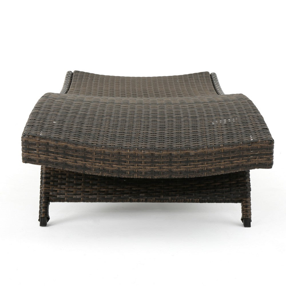 Mach Chaise Lounger, Mocha Brown Outdoor Rattan Wicker, Curved, 79 Inch By Casagear Home