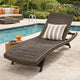 Mach Chaise Lounger, Mocha Brown Outdoor Rattan Wicker, Curved, 79 Inch By Casagear Home