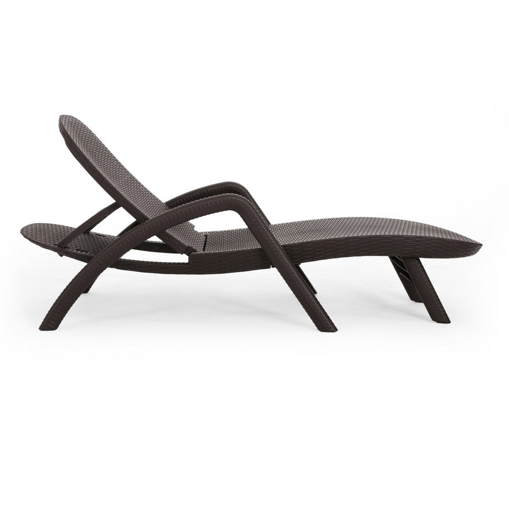 Michael Chaise Lounger, Dark Brown Outdoor Resin Wicker Frame, 77 Inch By Casagear Home