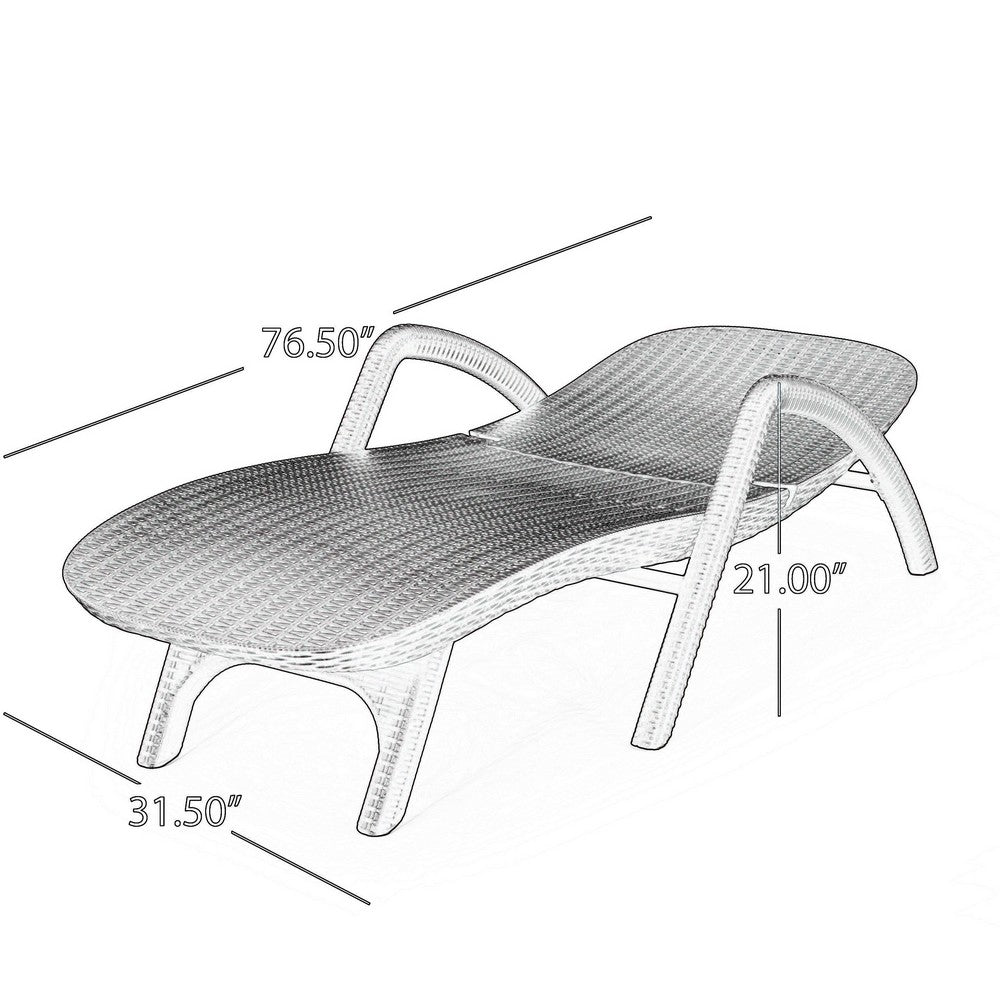 Michael Chaise Lounger, Dark Brown Outdoor Resin Wicker Frame, 77 Inch By Casagear Home